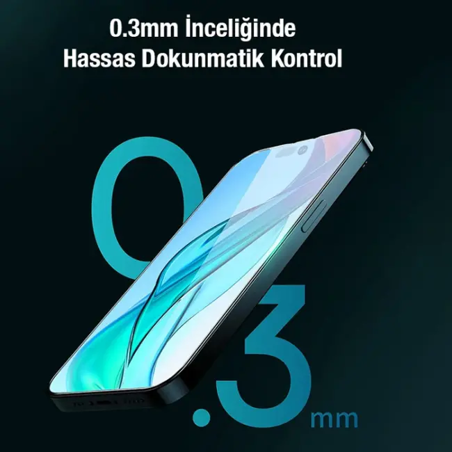 Baseus Crystal Serisi iPhone 15 Plus Full Koruma Tempered Cam Ekran Koruyucu 2 Adet Set-(5775)