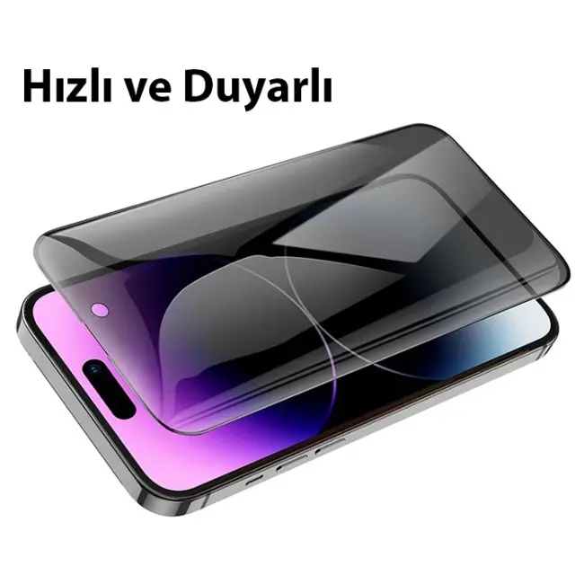Hoco iPhone 14 Pro Prıvacy Serisi Hayalet Full Koruma Cam Ekran Koruyucu-(5775)