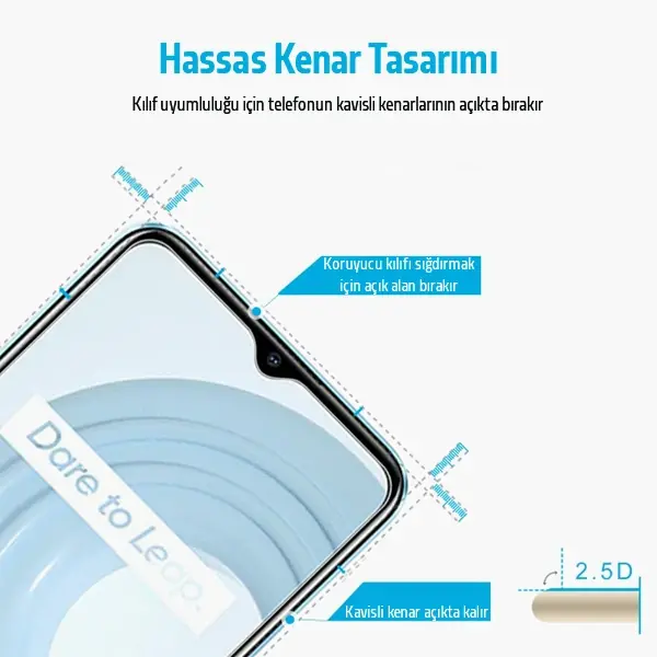 Ally OPPO Realme C21 Tempered Cam Ekran Koruyucu-(5775)
