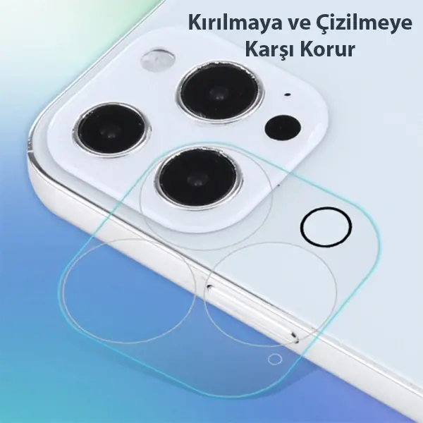 GOR İPhone 13 Pro 13 Pro Max 3D Tempered Cam Kamera Koruyucu 2Adet Set-(5775)