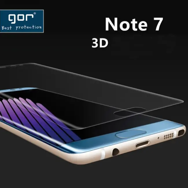 Gor Galaxy Note 7 Fan 3D Kavisli Darbe Emici Full Ekran Koruyucu 2 Adet Set-(5775)