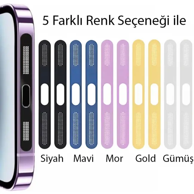 Ally iPhone 15 Plus İçin Anti-Dust Toz Ve Kir Önleyici Sticker 2 Adet Set-(5775)