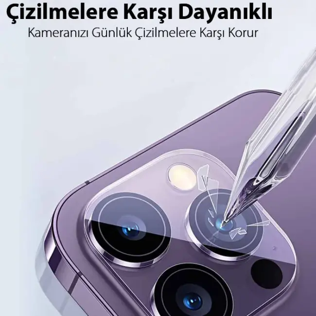 Ally iPhone 15 Pro-15 Pro Max Premium Kamera Lens Koruma Camı-(5775)