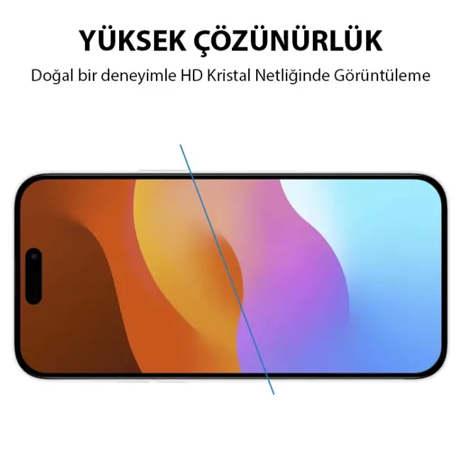 Ally iPhone 15 Plus Full Glue Tempered Kırılmaz Cam Ekran Koruyucu-(5775)