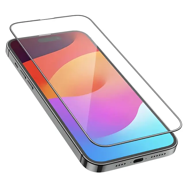 HOCO iPhone 15 Pro Max 5D Full Tempered Kırılmaz Cam Ekran Koruyucu 25 adet Set-(5775)