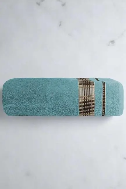 Ekose Desenli % 100 Pamuk Banyo Havlusu 70x140 Cm Yeşil