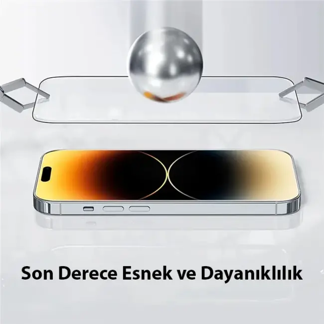 Baseus Corning iPhone 15 Pro Full Koruma Eye-Protection Tempered Cam Ekran Koruyucu-(5775)