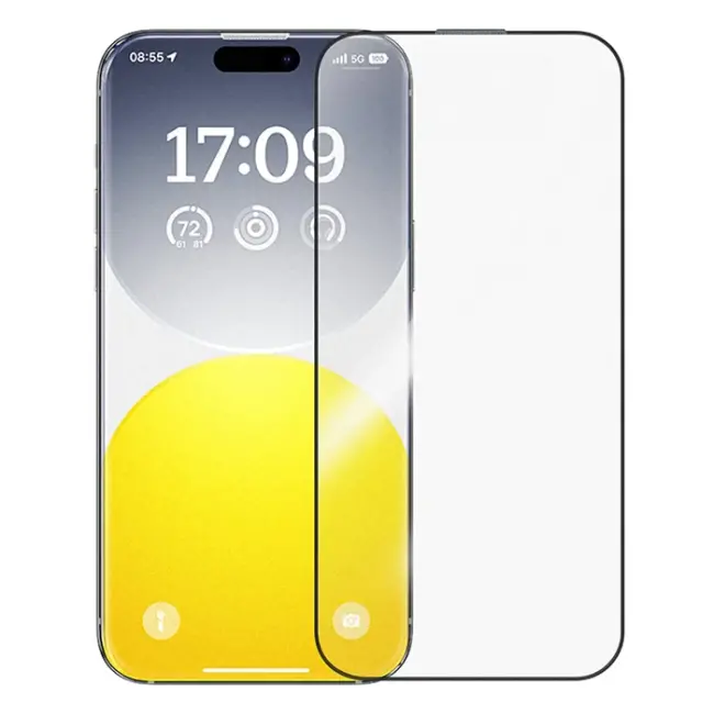 Baseus iPhone 15 Plus HD Tempered Full Koruma Cam Ekran Koruyucu-(5775)