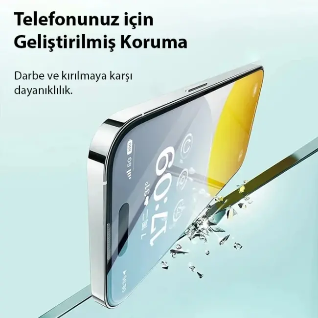 Baseus Crystal iPhone 15 Plus Full Koruma Eye-Protection Tempered Cam Ekran Koruyucu-(5775)