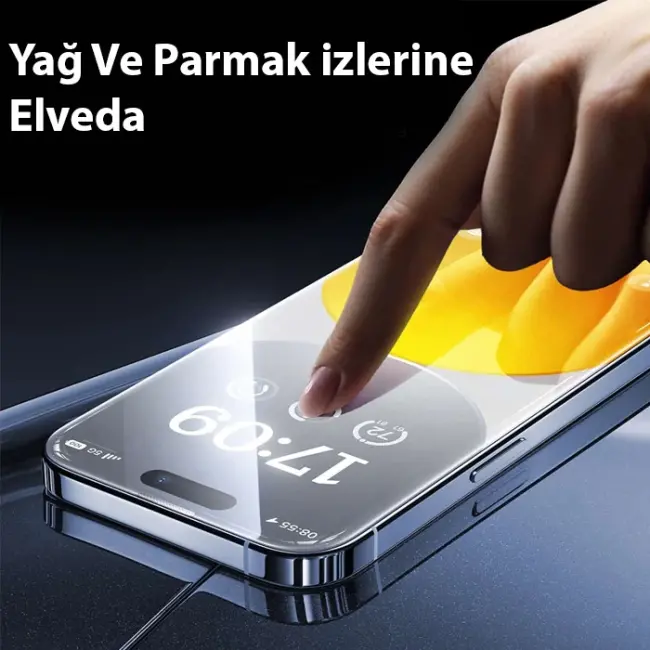 Baseus Crystalline iPhone 15 Pro max için Parlama Önleyici Tempered Cam Ekran Koruyucu-(5775)