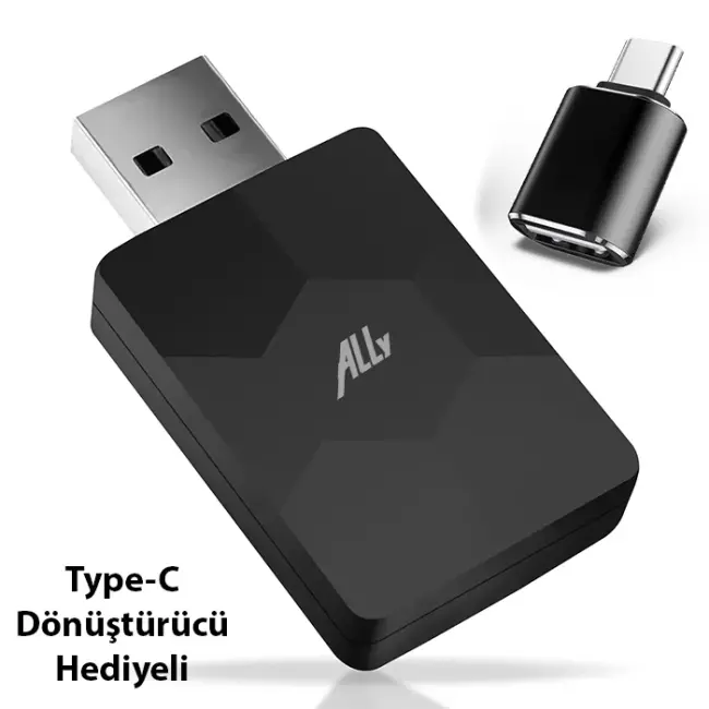 ALLY Kablosuz Car Play Adaptörü Apple Ve Android Cihazlar Için Wireless Carplay Çevirici-(5775)