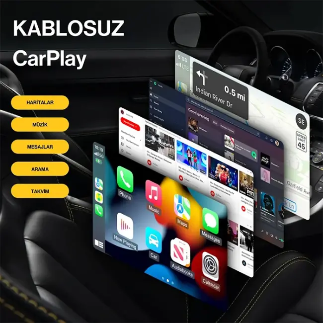 ALLY Kablosuz Car Play Adaptörü Apple Ve Android Cihazlar Için Wireless Carplay Çevirici-(5775)