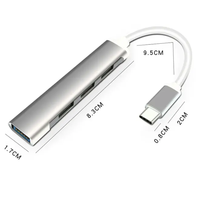 Ally S-803 4in1 Type-C to 4x USB3.0 HUB Çoğaltıcı Çevirici Dönüştürücü Adaptör-(5775)
