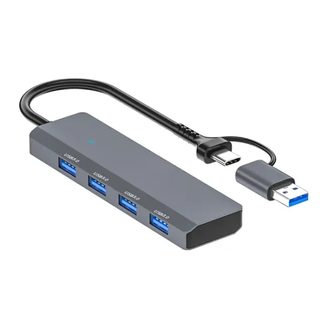 ALLY ADS-305D 4in1 USB/Type-C to 4X USB3.0 HUB Çoğaltıcı Çevirici Dönüştürücü Adaptör-(5775)