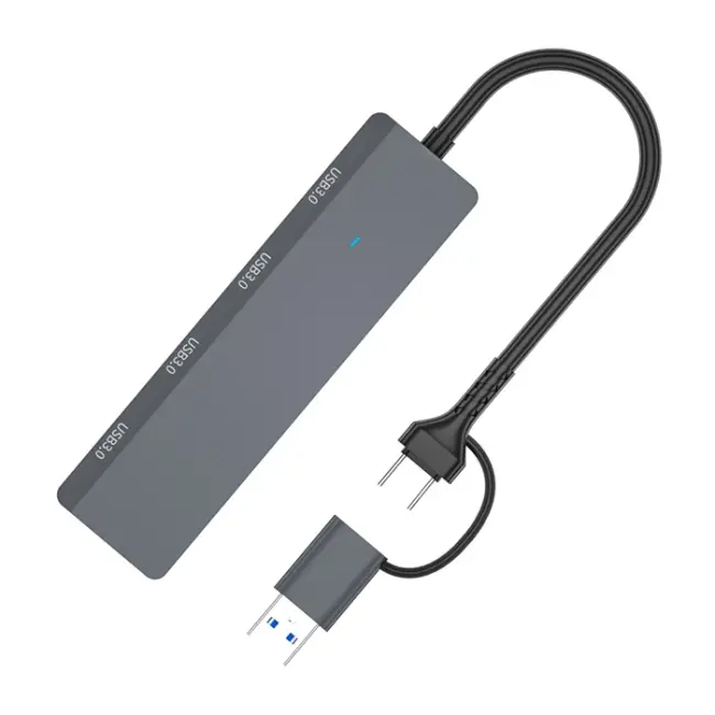 ALLY ADS-305D 4in1 USB/Type-C to 4X USB3.0 HUB Çoğaltıcı Çevirici Dönüştürücü Adaptör-(5775)