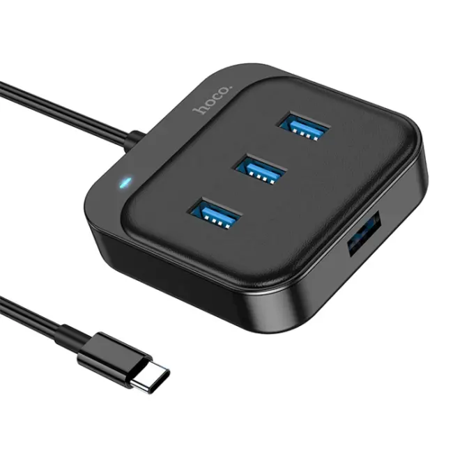 Hoco HB31 4in1 Type-C to 4x USB3.0 HUB Çevirici Dönüştürücü Adaptör 0.2m-(5775)