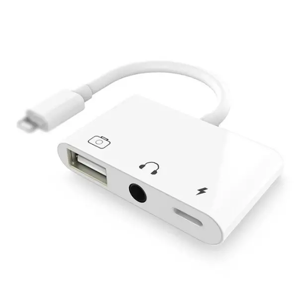 3in1 İPhone-İPAD lightning To Kulakılık ve Usb Kamera Okuyucu Otg-(5775)