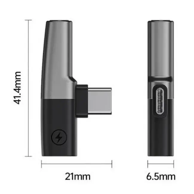 ALLY Mini 2in1 Type-c to 3.5mm Kulaklık + Type-c şarj Adaptöru-(5775)