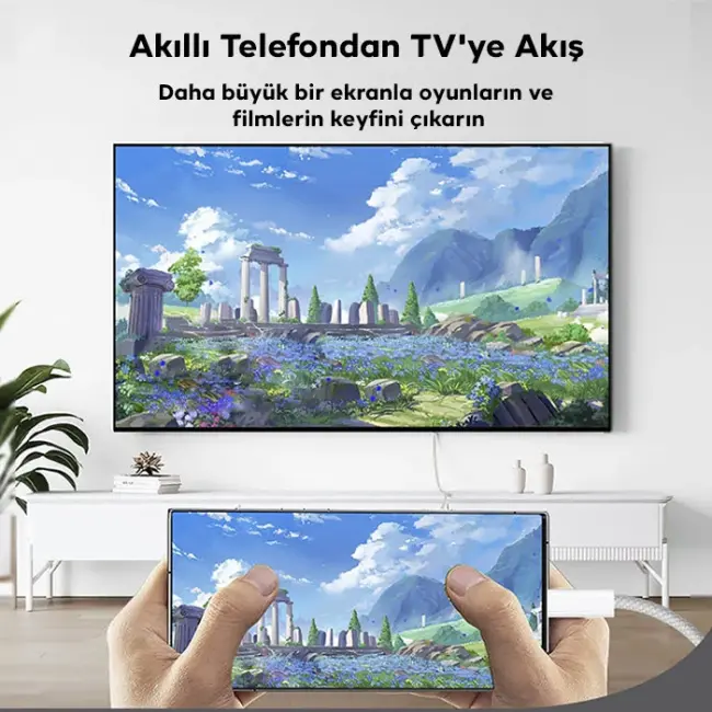 ALLY Type-c To HDMI HDTV Dönüştürücü Adaptör (4K 60Hz) Kablo 1.8M-(5775)