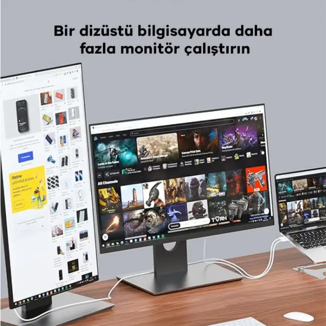 ALLY Type-c To HDMI HDTV Dönüştürücü Adaptör (4K 60Hz) Kablo 1.8M-(5775)