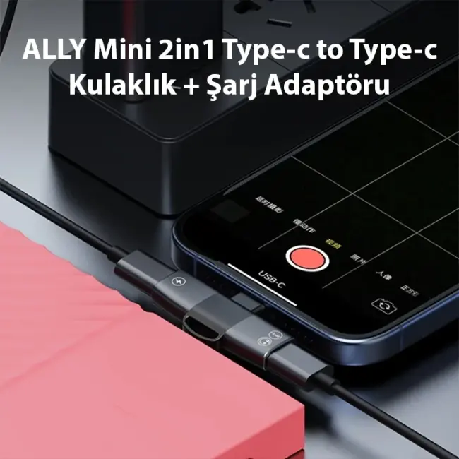 ALLY Mini 2in1 Type-c to Type-c Kulaklık + şarj Adaptöru-(5775)