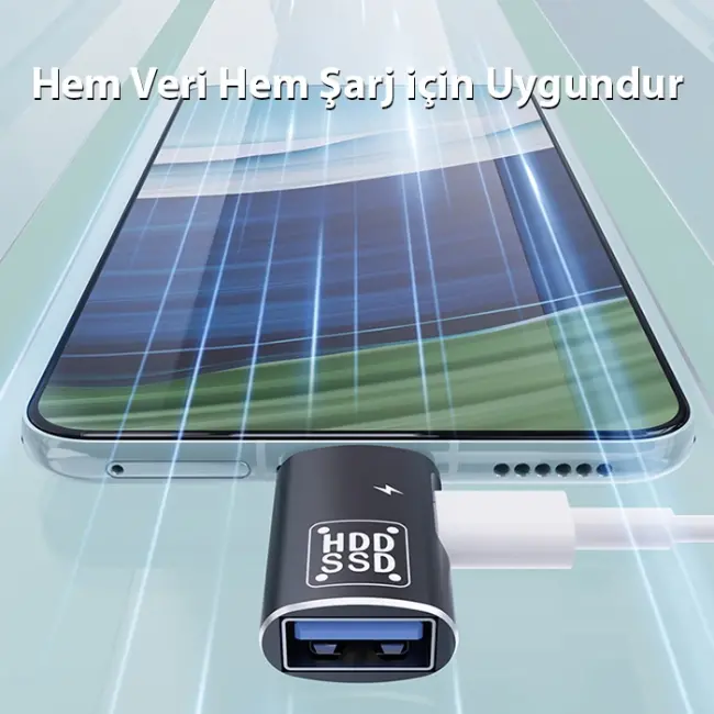 ALLY Type-C To Şarj + OTG 3.0 Dönüştürücü Adaptör-(5775)