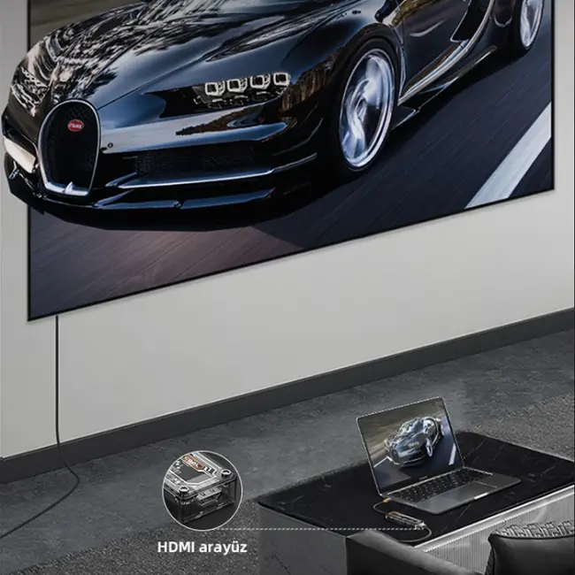 ALLY 6in1 Type-c To USB3.0 + USB2.0 + Type-c PD 100W + HDMI + VGA + 3.5mm  Çoğaltıc Transparanı Hub-(5775)