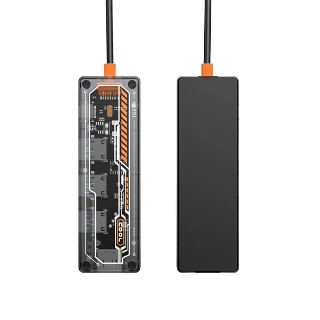 ALLY 5in1 Type-c To USB3.0 *4 + Type-c Çoğaltıcı Transparan Hub-(5775)