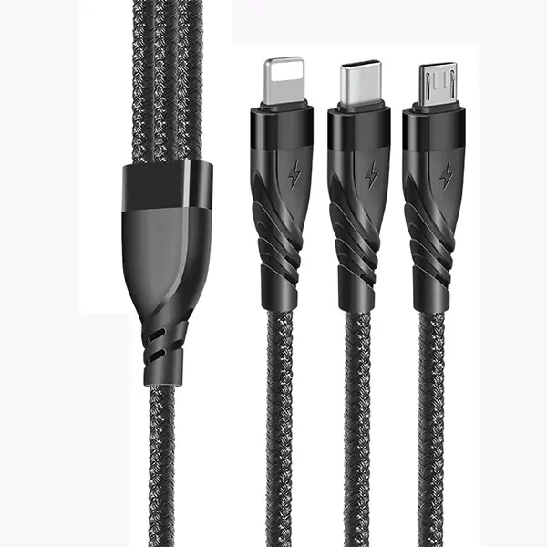 ALLY 3in1 Type-C + USB To Lightning + Type-c + Micro Usb Şarj ve Data Kablosu-(5775)