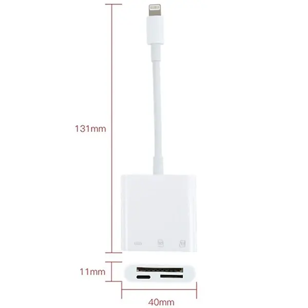 ALLY NK-101Y Pro 3 İn 1 İPhone Lightning to SD-TF Çevirici Adaptör-(5775)