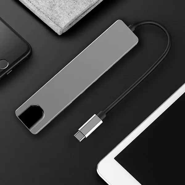 Ally 8 Port Usb 8in1 3.0 Type-C Hdmi 3XUSB+2 PD) RJ45 Hub Adaptör Çoklayıcı TF SD Kart-(5775)