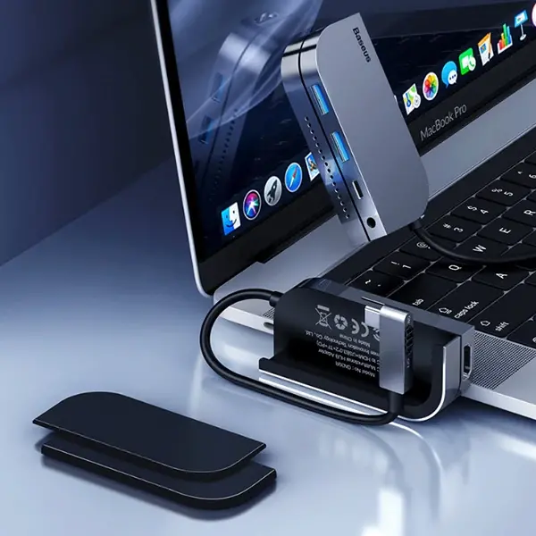 BASEUS Bending Angle No.7 Çok fonksiyonlu 6 Port Type-C Hub (CAHUB-CWJ0G)-(5775)