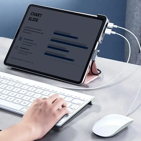 BASEUS Bending Angle No.7 Çok fonksiyonlu 6 Port Type-C Hub (CAHUB-CWJ0G)-(5775)