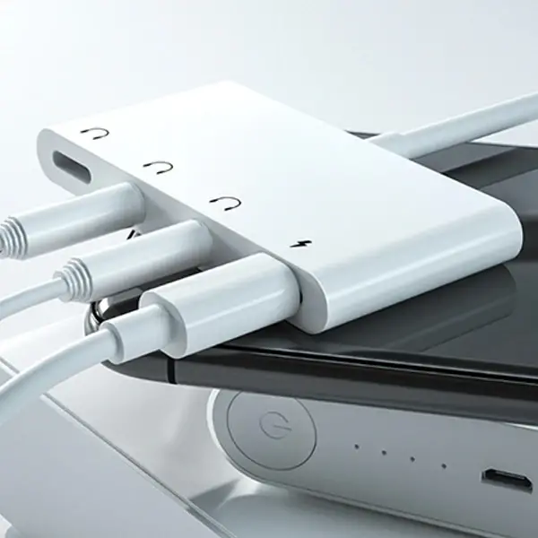 ALLY Andriod Usb Type C 4in1 Otg Ses Adaptörü Çift DC 3.5MM Jack-(5775)