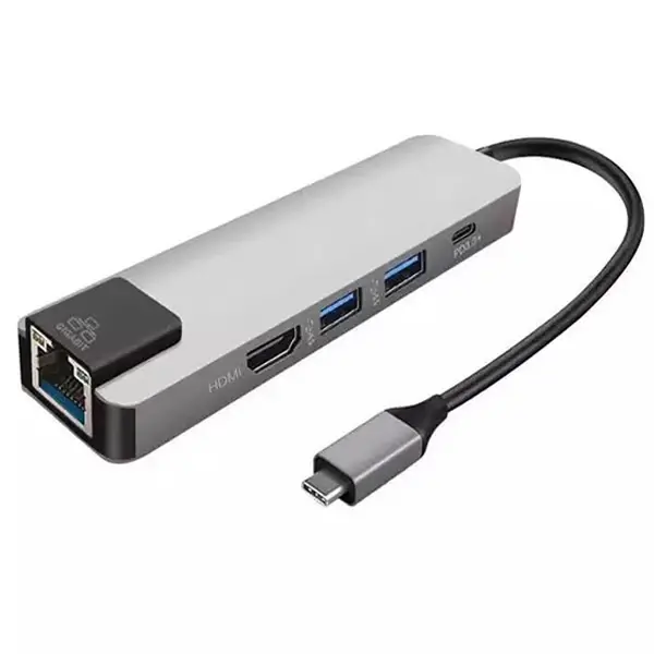 ALLY 5İN1  USB 3.1 Type C To HDMI 2xusb 3.0 RJ45 Ethernet Dönüştürücü Adaptör-(5775)