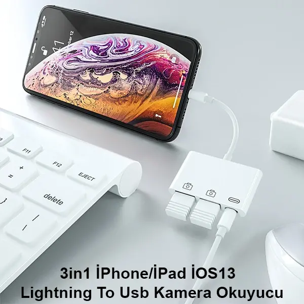 ALLY 3in1 İPhone/İPAD lightning To Usb Kamera Okuyucu-(5775)