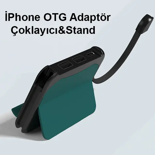 Ally C05 Çok fonksiyonlu İPhone OTG Adaptör Çoklayıcı&Stand-(5775)