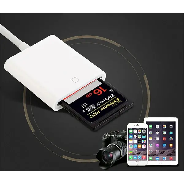 İPhone/İPad Lightning To SD Kart Hafıza Kart Adaptörü NK105-(5775)