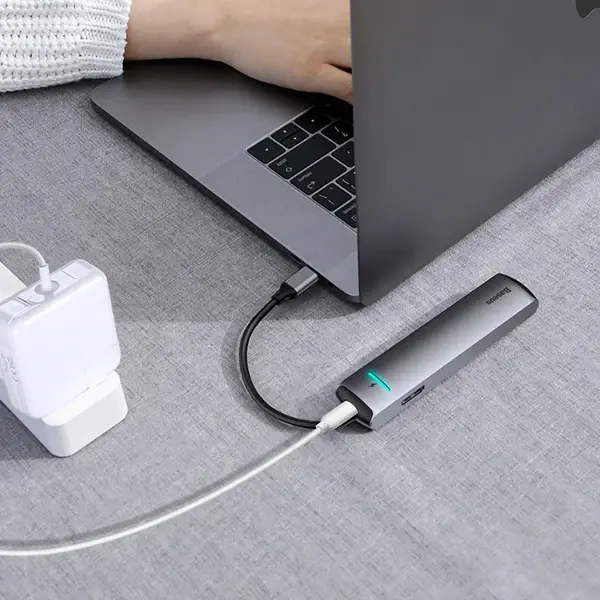 Baseus Usb Type C 6in1 HDMI 3x USB 3.0 RJ45 Çoğaltıcı Adaptör-(5775)
