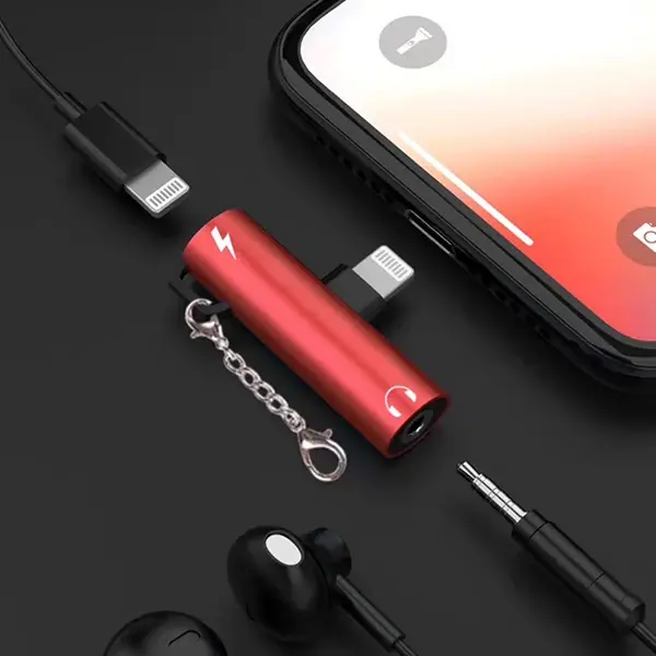 İPhone 3.5mm Kulaklık Ve Şarj Dönüştürücü Başlık Adaptör-(5775)