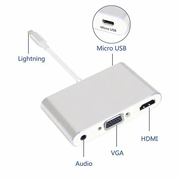 İPhone İPad P32 Hdmi Vga Av Audio Dönüştürücü Adaptör-(5775)