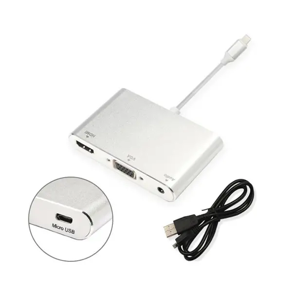 İPhone İPad P32 Hdmi Vga Av Audio Dönüştürücü Adaptör-(5775)