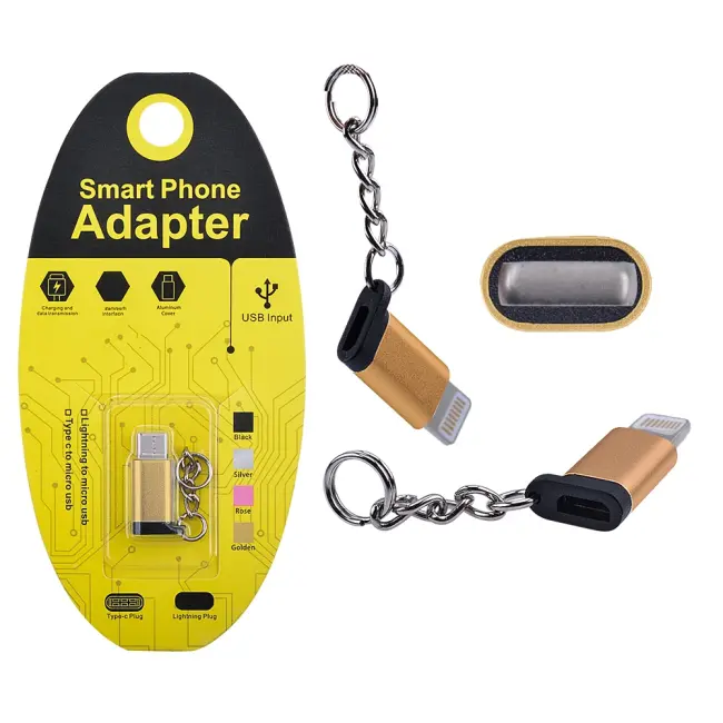 Ligtining Dönüştürücü Micro Usb Adaptor Converter Çevirici Başlık Anahtarlık-(5775)