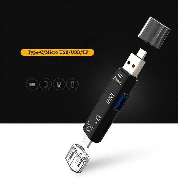 Smart Otg 3in1 Type-C Ve Micro Usb Tf Card Reader Otg-(5775)