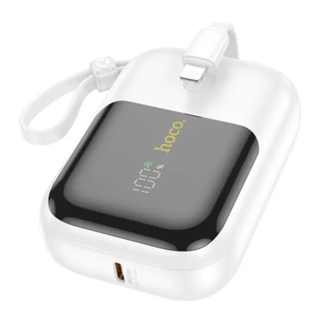 HOCO Q20 Fountain 10000mAh 22.5W+PD20W Dijital Göstergeli Kablolu Powerbank-(5775)