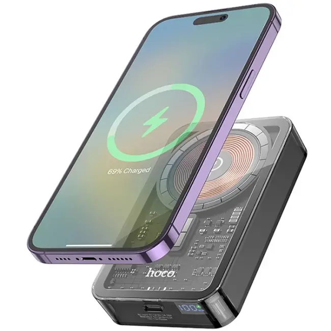 HOCO Q14A Ice Crystal 10000mAh PD20W Magsafe Uyumlu Manyetik Hızlı Şarj Powerbank-(5775)