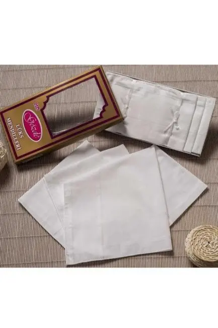 12 Lİ 46X46 Cm El Cep Beyaz Mendil Beyaz