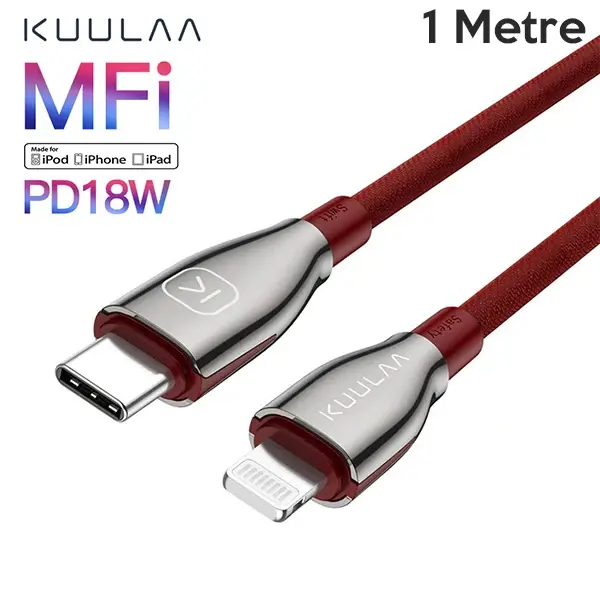 KUULAA 1Mfi sertifikalı Type-C to Lightning İPhone PD 18W Şarj Kablosu-(5775)