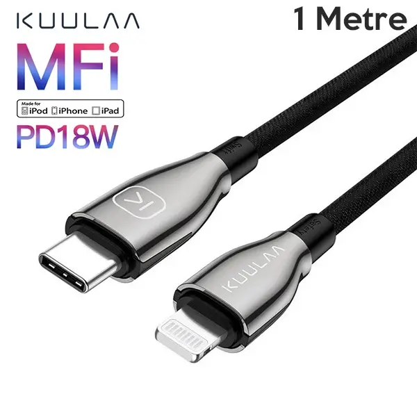 KUULAA 1Mfi sertifikalı Type-C to Lightning İPhone PD 18W Şarj Kablosu-(5775)
