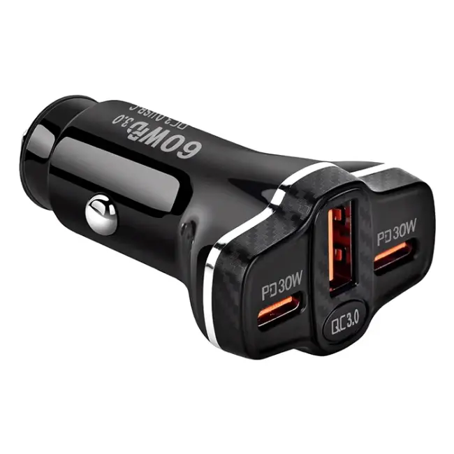 ALLY PD62 2xType-C + USB 78W Araç Çakmaklık Hızlı Şarj Aleti Araç Şarjı-(5775)